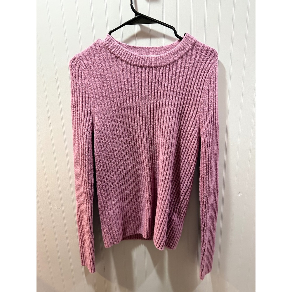 Abercrombie & Fitch Pink Ribbed Crewneck Sweater Long Sleeve Mauve Small